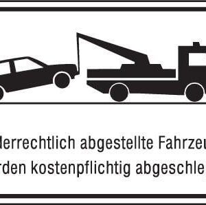 Parkverbotschild Alu 400X250 mm Widerrechtl.