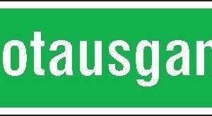 Sicherheitsschild Alu Notausgang 400x140
