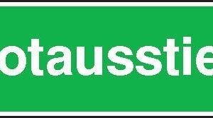 Sicherheitsschild Fol Notausstieg 300x105