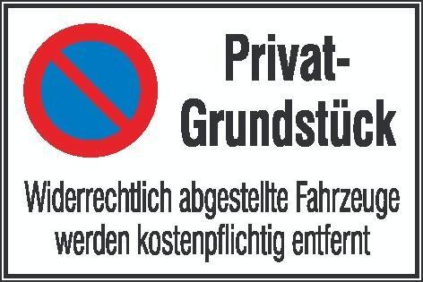 2223090 symbol privat grundstueck aluminium gepraegt