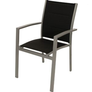 Stapelsessel Aluminium und Kunstgewebe schwarz
