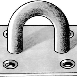 Öse auf Platte 55x55x5mm hell verz.