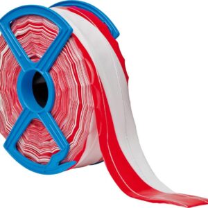Absperrband 250 m-Rolle rot/weiß schraffiert