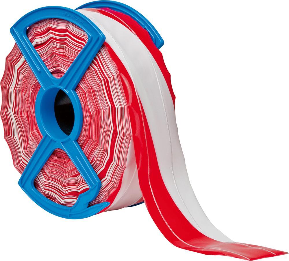 2279554 absperrband 250 m rolle rot weiss schraffiert