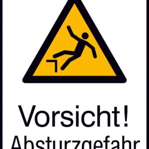 Warnschild Alu gepr Absturzgefahr 262x371