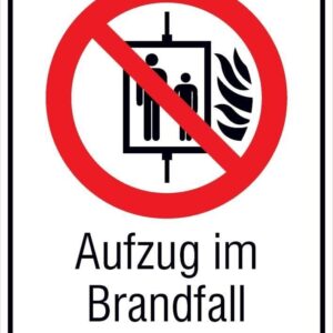 Verbotsschild 13,1x18,5mmAufzug n. ben.,Folie