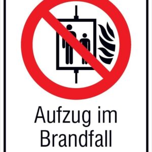 Verbotsschild 10,5x14,8mmAufzug n. ben.,Folie