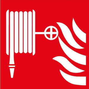 Brandschutzschild Folie Löschschlauch 200x200mm