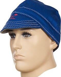 Schweißermütze Gewebe, feuerfest, 61 cm, blau