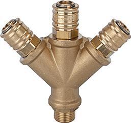 2283307 verteiler 3 fach messingmit 3 kupplungen nw7 2 ag g1 4 riegle