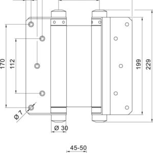 Pendeltürbänder Nr.42 Stahl nichtrost. 200mm