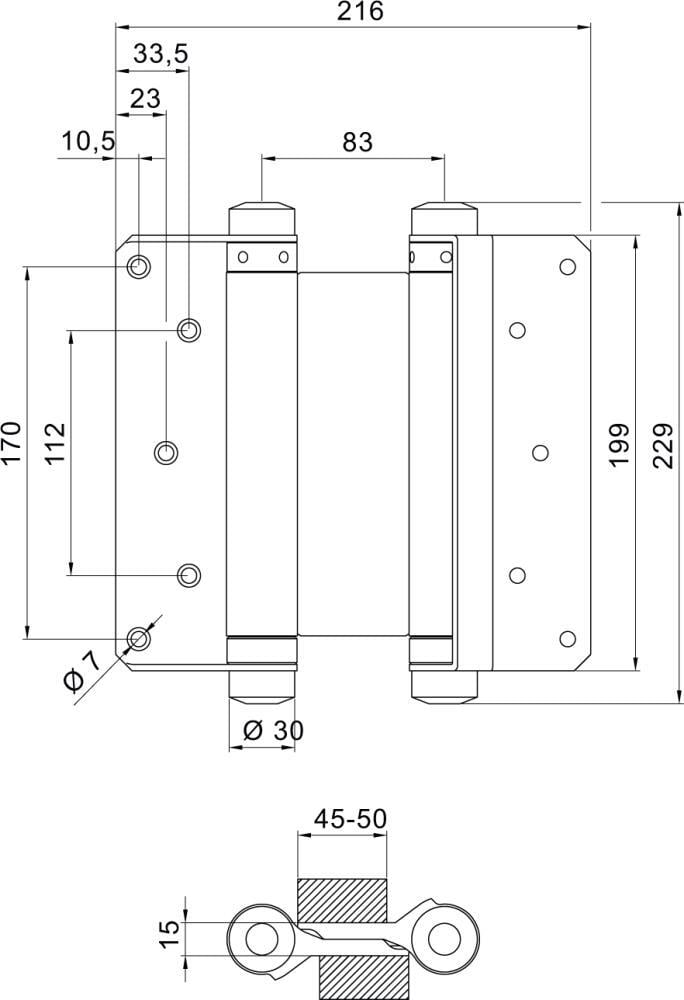 2283627 pendeltuerbaender nr 42 stahl nichtrost 200mm