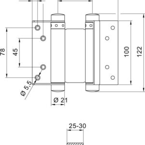 Pendeltürbänder Nr.30 stahlblank 100mm