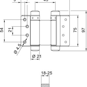 Pendeltürbänder Nr.29 Stahl nichtrost. 75mm