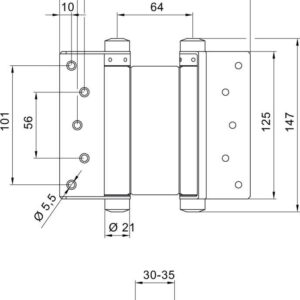 Pendeltürbänder Nr.33 Stahl verzinkt 125mm