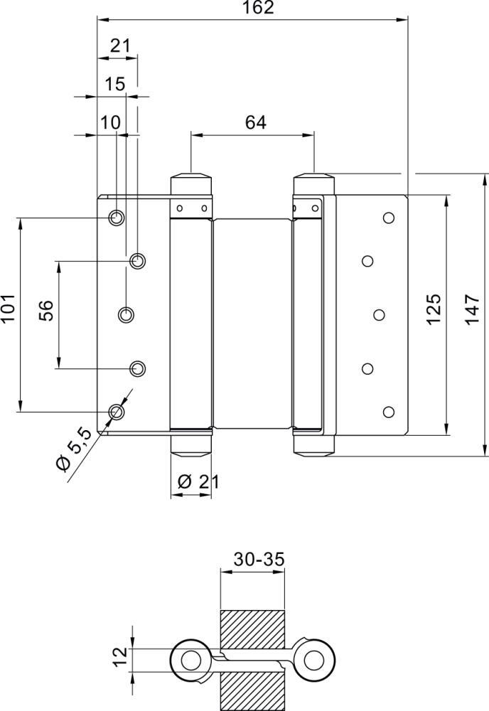 2283641 pendeltuerbaender nr 33 stahl nichtrost 125mm