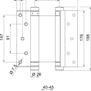 Pendeltürbänder Nr.39 Stahl nichtrost. 175mm
