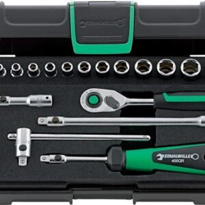 Steckschl.-Grt. 1/4" 22tlg. 40/13/6QR Stahlw.