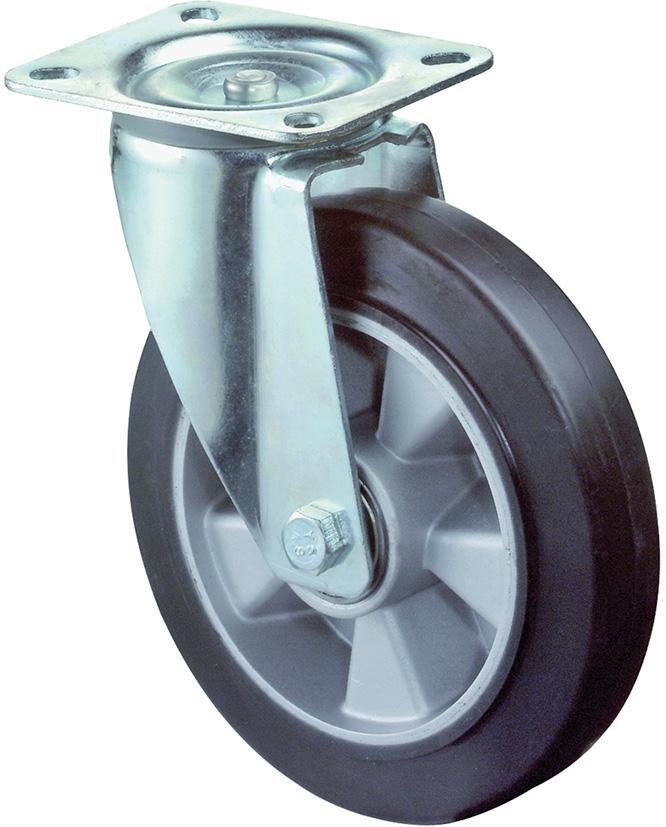 2287915 lenkrolle 200mm l400 b80 platte elastik schw kl l400 b80 200