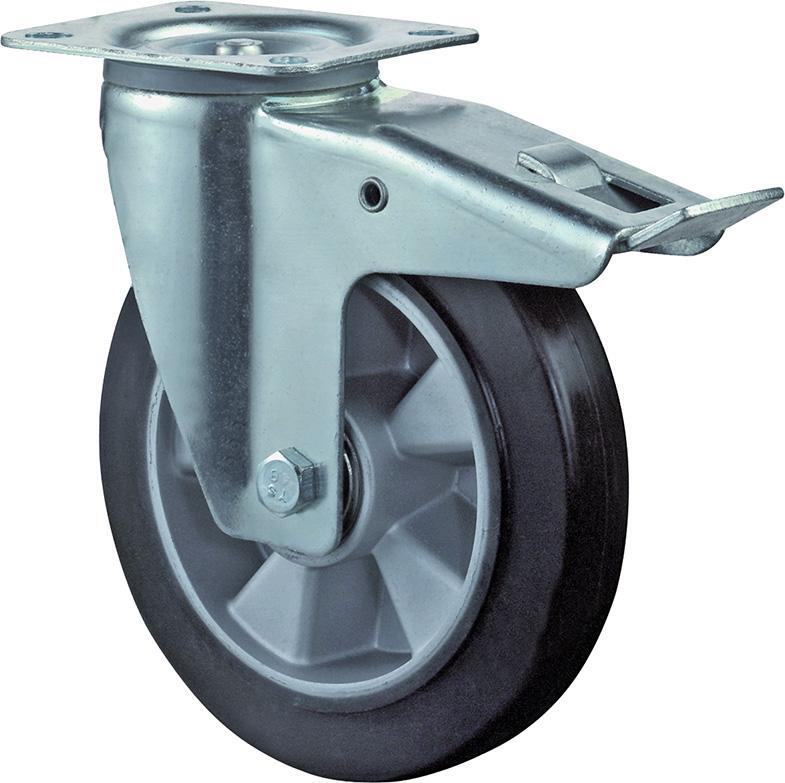 2287916 lenkrolle 100mm l420 b80 platte elast schw kl festl420 b80 100