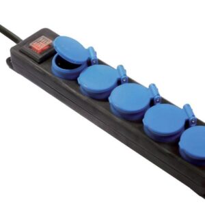 Profi-Steckdosenblock 5-fach, blau