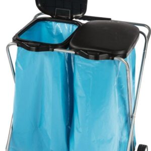 Abfallsamml. 2x120 l Fahr.m.Deckel schw.