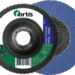 Fächerschleifsch.Inox/Sta115mm K80 gewölbt FORTIS