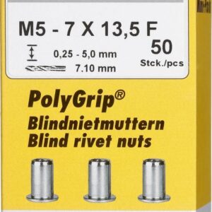 Bl.Nietm.Alu Minipack Polygrip M5 x 7 x 13,5