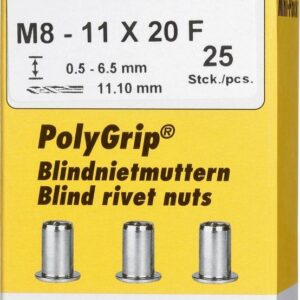 Bl.Nietm. VA Minipack Polygrip A2 M8 x 11 x 20