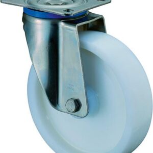 Lenkrolle 150mm HS100 Platte,Kst.weiß,ER,RL HS100.B14.150