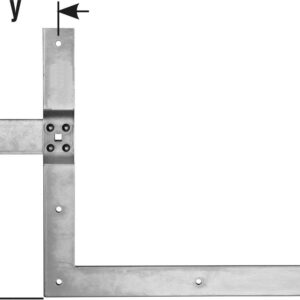 Paar Winkelbänder D16 350x400 mm hell verz.