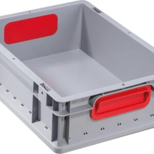 EuroBox 412,400x300x120mmGriffe geschl.,grau/rot