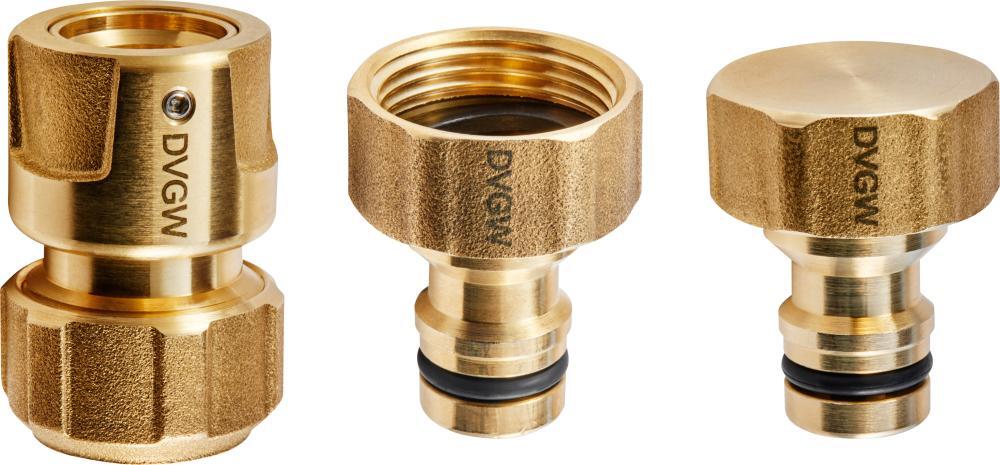 GEKA plus-Basisset, Stecksystem, KTW, Messing,1xG3/4", 2x1/2", 2 1 GEKA plus-Basisset, Stecksystem, KTW, Messing,1xG3/4", 2x1/2", 2