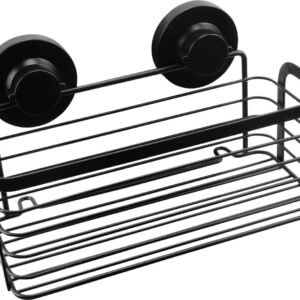 3in1 Duschkorb groß Stahl schwarz 250 x 110 x 100 mm