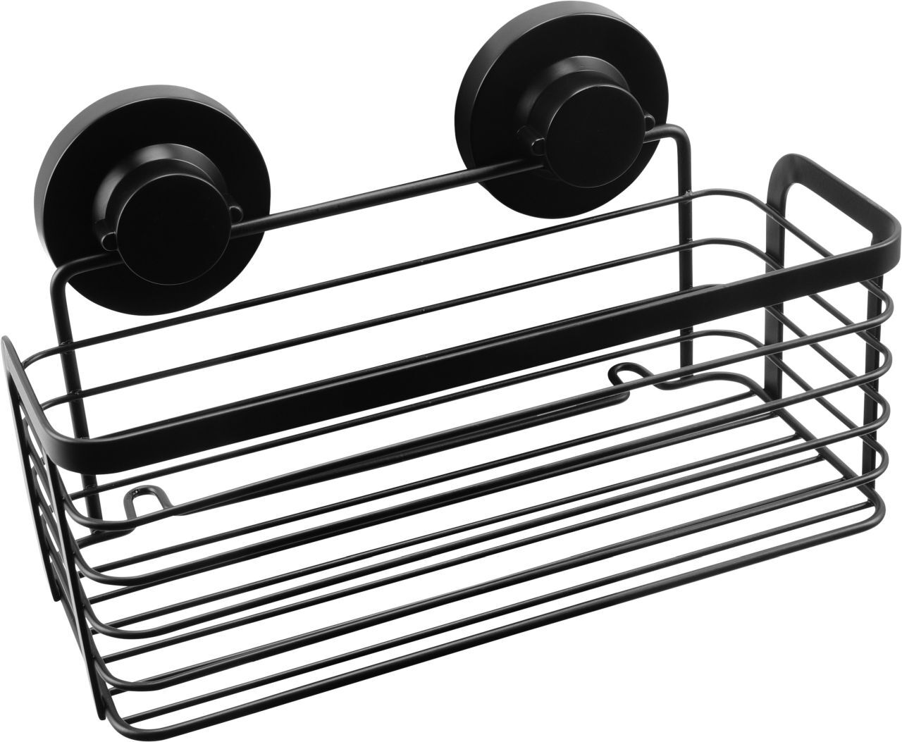 3in1 Duschkorb groß Stahl schwarz 250 x 110 x 100 mm