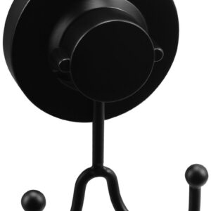 3in1 Handtuchhaken Doppelt Stahl schwarz 66 x 120 mm