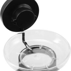 3in1 Seifenhalter Glas Stahl schwarz 110 x 132 x 102 mm