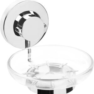 3in1 Seifenhalter Glas Stahl verchromt 110 x 132 x 102 mm