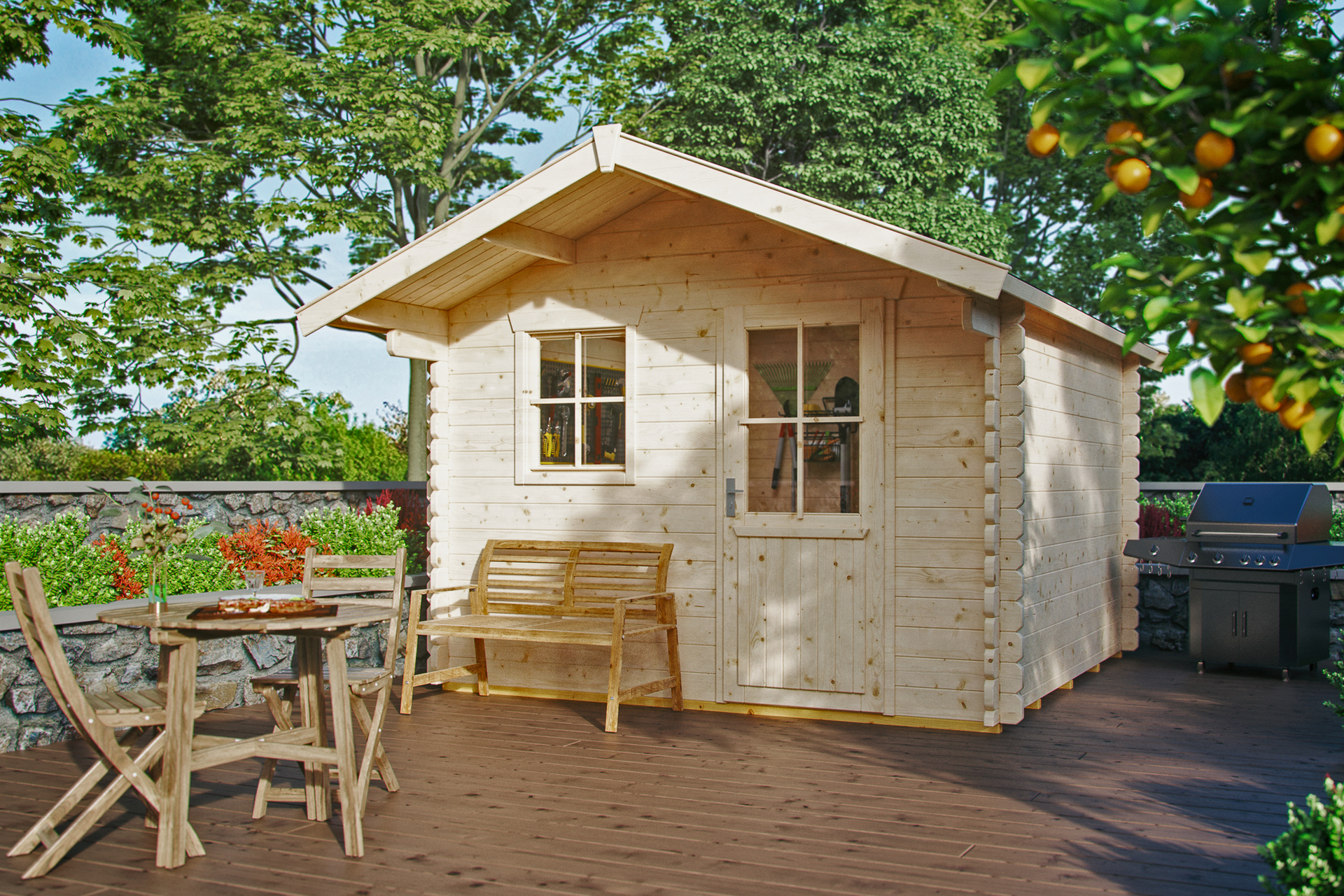 2352878 gartenhaus narvik 1 mit vordach 80cm natur