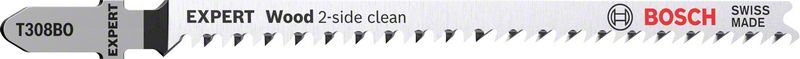 EXPERT ‘Wood 2-side clean’ T 308 BO Stichsägeblatt, 3 Stück. Für Stichsägen