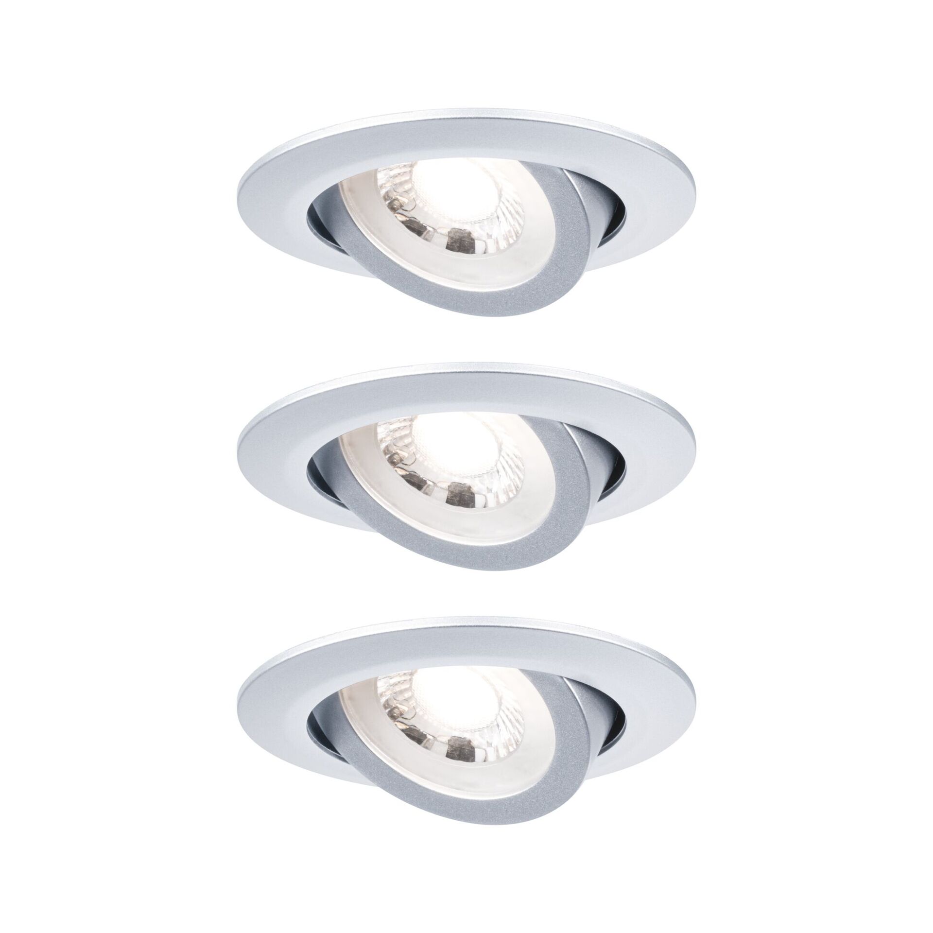 2434566 led einbauleuchte 3er set schwenkbar rund 82mm
