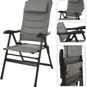 Camping-Klappstuhl, Aluminium, gepolstert