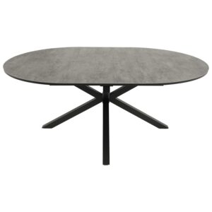 Ausziehtisch rund/oval 140/200x140cm, Alu + ECP anthrazit