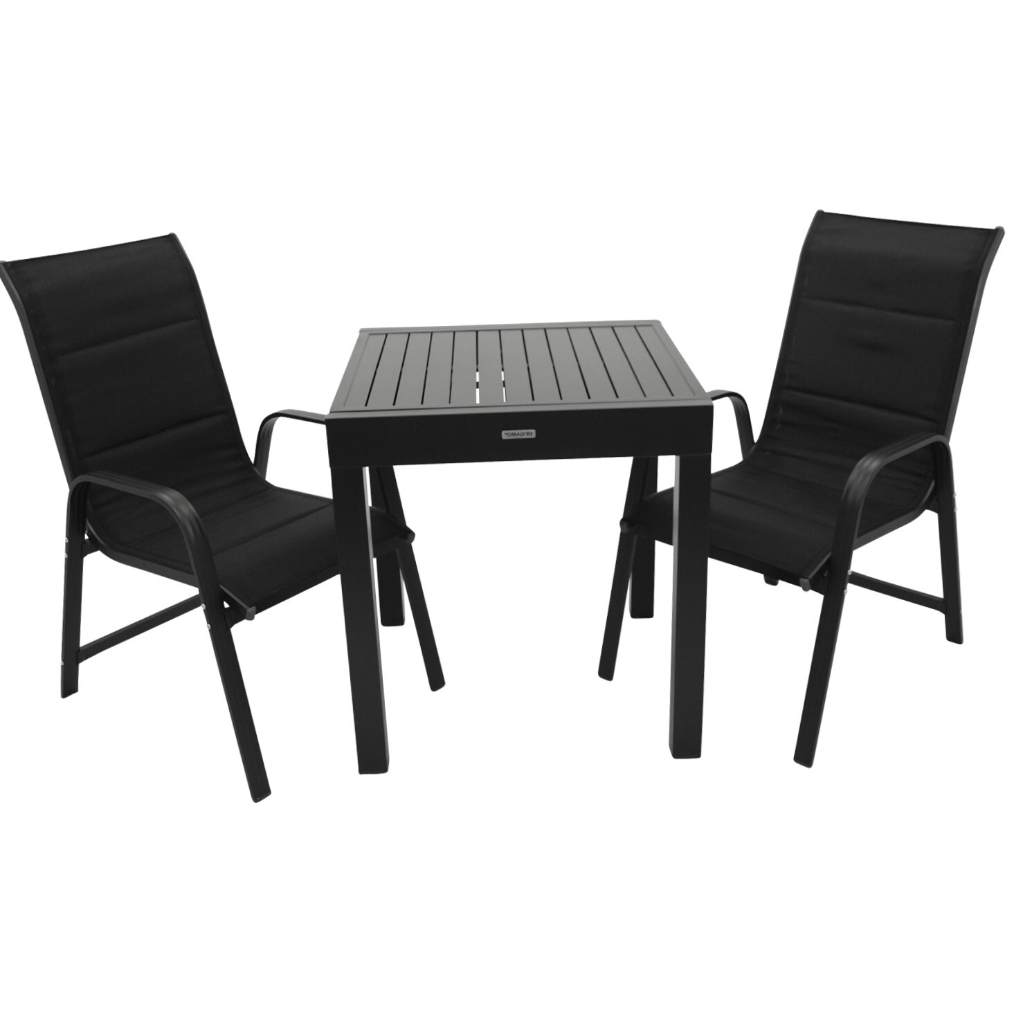 2756012 garnitur 3 teilig aluminium kunstgewebe schwarz