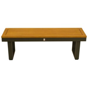 Hockerbank 120cm, Aluminium anthrazit + Akazie