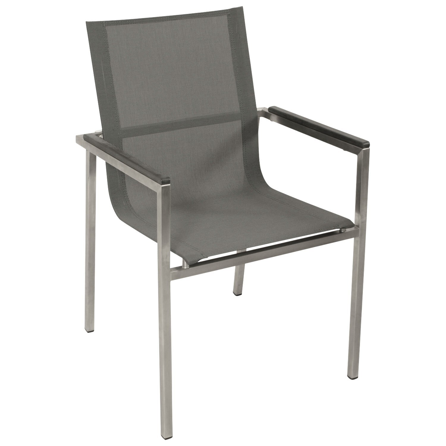 2756060 stapelsessel edelstahl poliert kunstgewebe anthrazit armlehnen kunstholz grau 4 er set