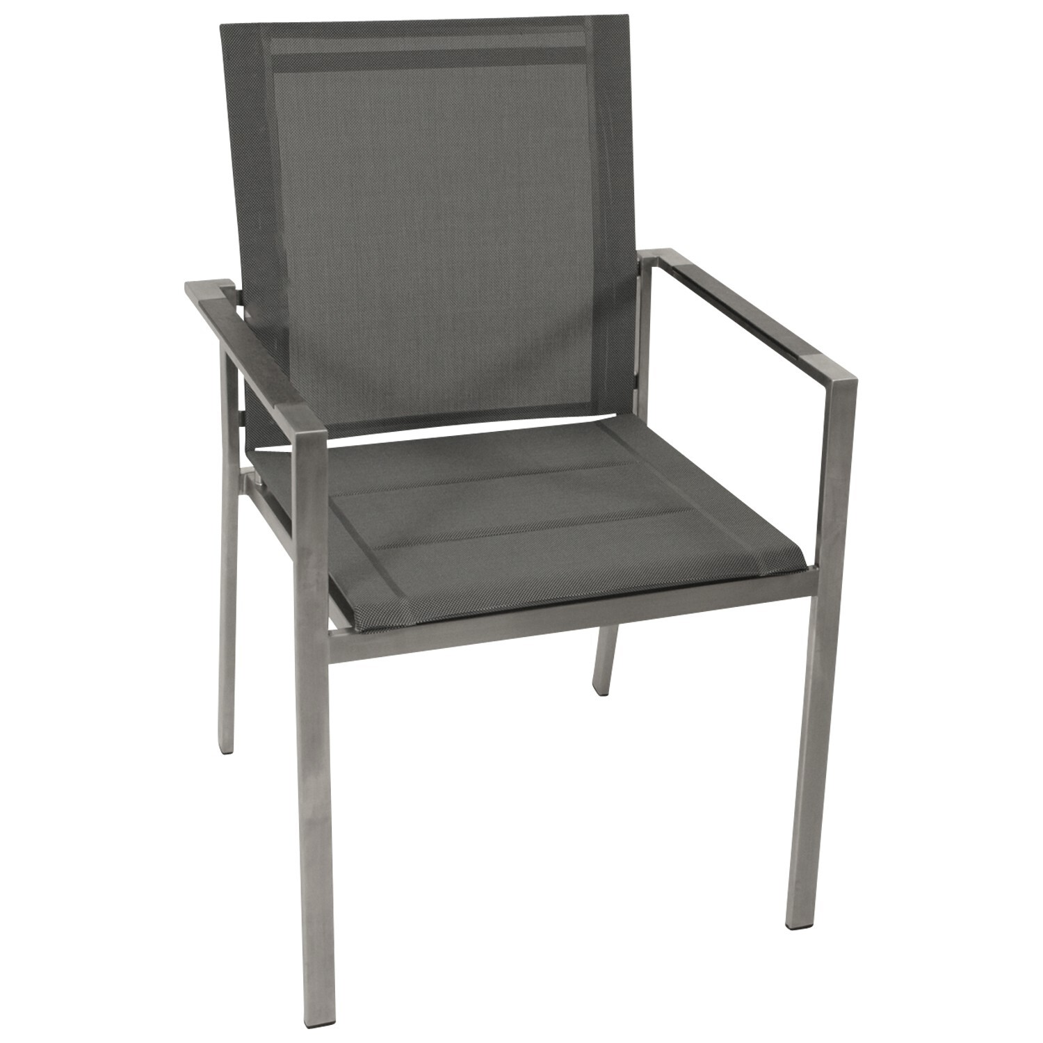 2756061 stapelsessel edelstahl poliert kunstgewebe gepolster anthrazit armlehnen kunstholz grau 4 er set