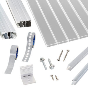 Acryl Doppelstegplatten | Terrassendach-Set | hochwertigem Alu Verlegeprofil | 16 mm | 64 mm Kammerbreite | glasklar