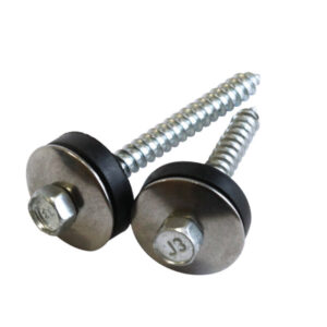 Edelstahlschrauben V2A 6,5 x 50 mm mit 25 mm Edelstahlscheibe und EPDM Pilzdichtung-100Stk. / Pack.