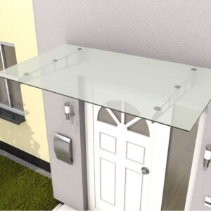 Edelstahlvordach Lübeck gefrostet